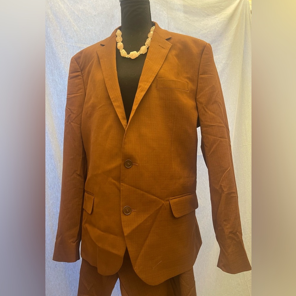 Rust Brown Stretch Blazer – Size 46R – by LINEAGE